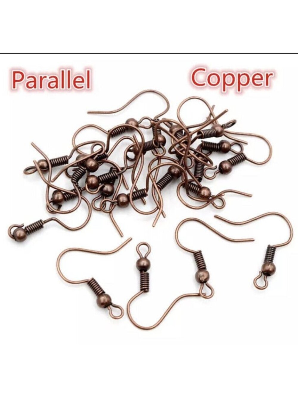 100 piece Set Lot J Hook DIY Earring Finding Clasp Parallel Copper Jewelry Makin
